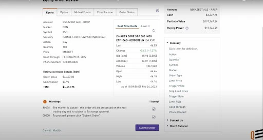 stock order review