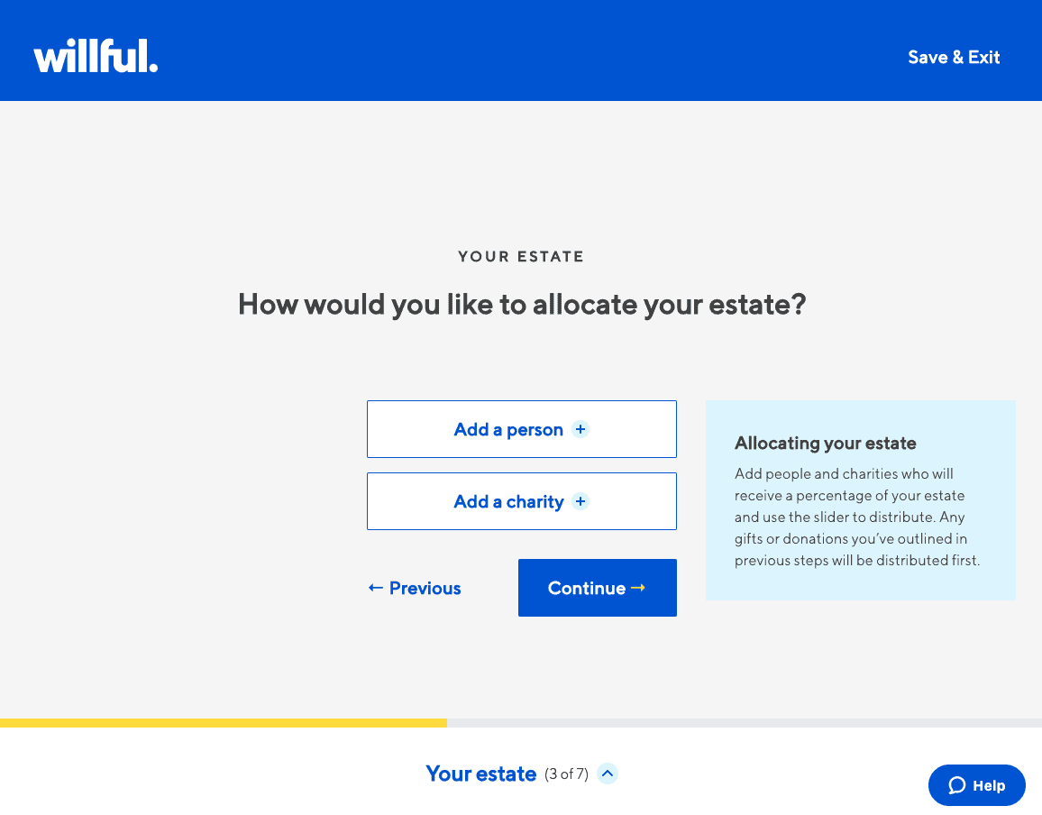 willful review allocate estate